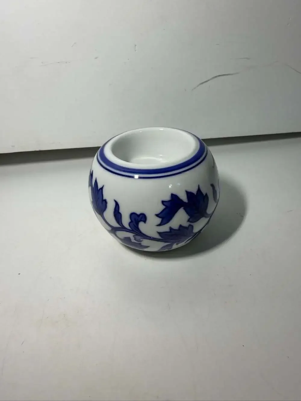 Bombay Company Blue and White Floral Ceramic Tea Light Votive Candle Holder